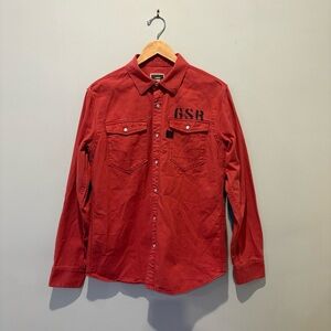 G-Star RAW Red Military Cargo Button-Up Shirt